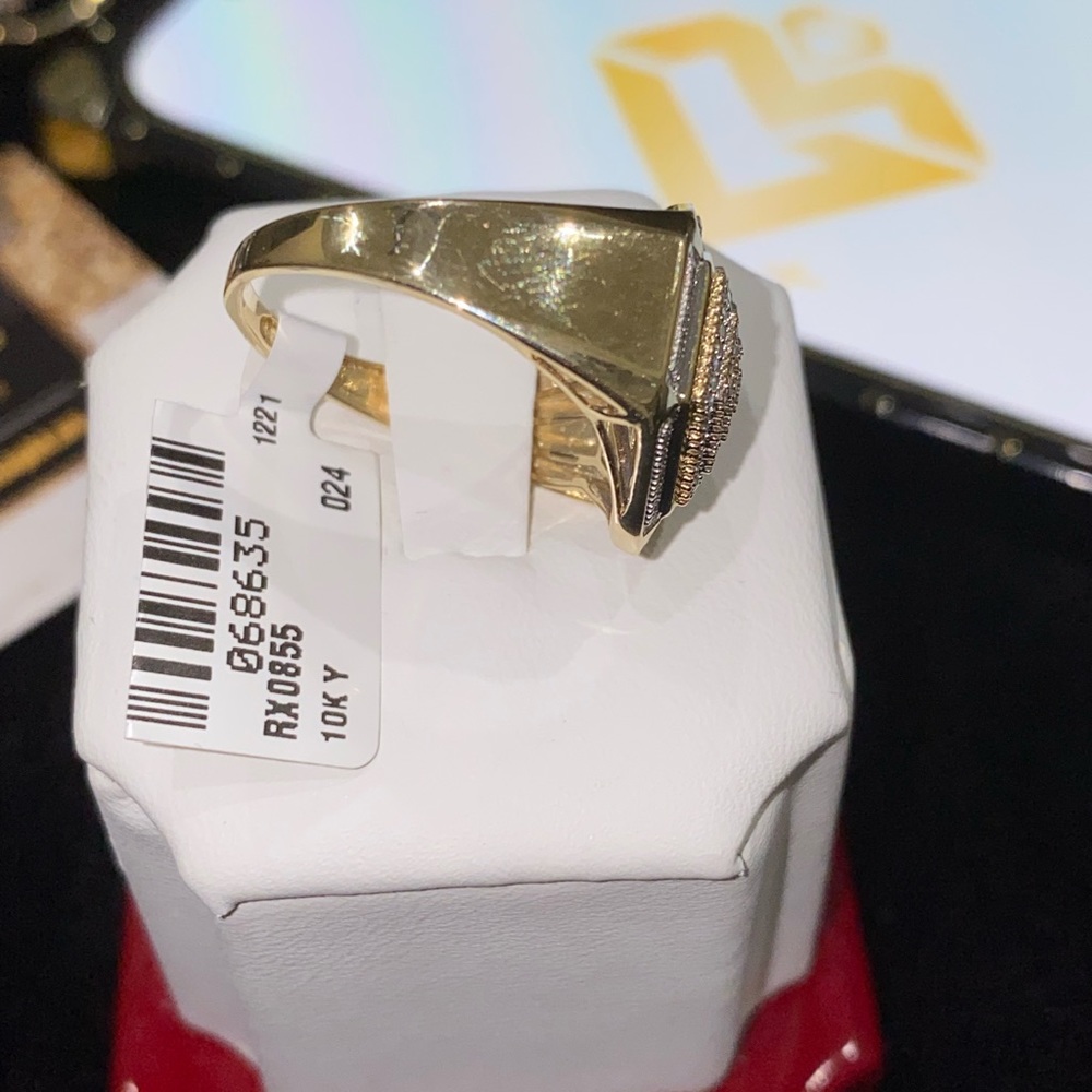 10k real gold SI diamond men statement ring not CZ not plated FREE APPRAISAL WOW - Picture 5 of 5